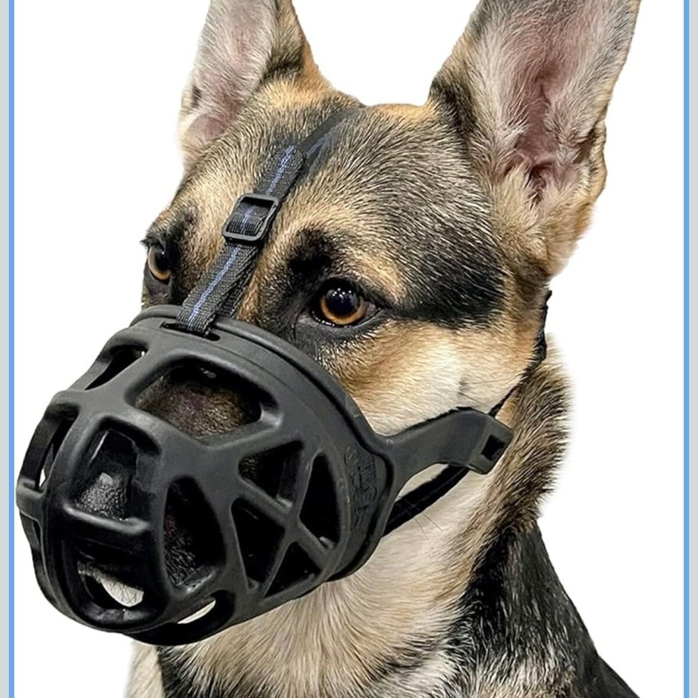 Dog Muzzle Basket Style - Stop Biting Chewing Licking - Size 3M Black